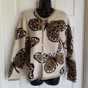 Northern Isles Butterfly Button Up Sweater Medium
